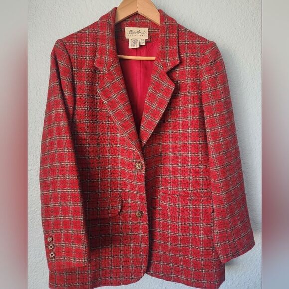 Eddie Bauer Jackets & Blazers - Eddie Bauer plaid wool petite blazer sport jacket new without tags